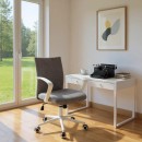 Καρέκλα γραφείου Berlin Megapap υφασμάτινη χρώμα γκρι - λευκό 64x63x89/96εκ.