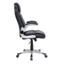 Καρέκλα γραφείου διευθυντική Gustavo Megapap από τεχνόδερμα χρώμα μαύρο 69x65x116/126εκ.