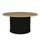 Τραπεζάκι σαλονιού Bohema Megapap χρώμα μαύρο - sepet oak Ø85x43,2εκ.