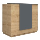 Γραφείο υποδοχής - reception Gemini Megapap χρώμα φυσικό οξιάς - ανθρακί 150x70x110εκ.