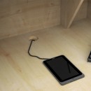 Γραφείο υποδοχής - reception Gemini Megapap χρώμα φυσικό οξιάς - ανθρακί 180x70x110εκ.