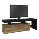 Έπιπλο τηλεόρασης Acnes Megapap χρώμα μαύρο - καρυδί 160x40x53εκ.