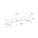 Έπιπλο τηλεόρασης Acnes Megapap χρώμα μαύρο - καρυδί 160x40x53εκ.