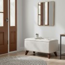 Σκαμπώ - Ταμπουρέ Lotus Megapap βελούδινο χρώμα κρεμ 90x40x50εκ.