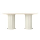 Τραπέζι Bohema Megapap χρώμα ivory - sepet oak 180x90x77,7εκ.