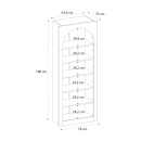 Βιβλιοθήκη Voila Megapap χρώμα λευκό 74x35x180εκ.