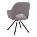 Σετ τραπεζαρία 5τμχ Rubes - Gabriel Megapap χρώμα γκρι σκυροδέματος - ανοιχτό μπεζ Ø100x78εκ.