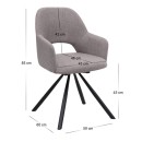 Σετ τραπεζαρία 5τμχ Rubes - Gabriel Megapap χρώμα γκρι σκυροδέματος - ανοιχτό μπεζ Ø100x78εκ.