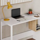 Γραφείο εργασίας Cubo Megapap χρώμα λευκό - sapphire oak 110x50x75εκ.