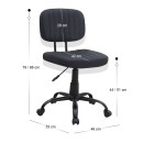 Καρέκλα γραφείου Romano Megapap από τεχνόδερμα χρώμα μαύρο 46x53x79/86εκ.