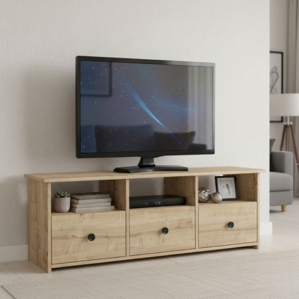 Έπιπλο τηλεόρασης Mahen Megapap χρώμα sapphire oak 140x35x49,8εκ.