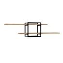 Ραφιέρα τοίχου Mone Megapap χρώμα sapphire oak - μαύρο 120x18x30εκ.