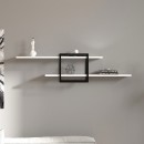Ραφιέρα τοίχου Mone Megapap χρώμα λευκό - μαύρο 120x18x30εκ.