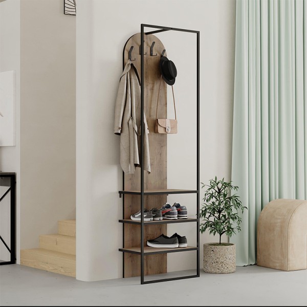 Έπιπλο εισόδου Archy Megapap χρώμα ανοιχτό καρυδί 53x31,7x180εκ.