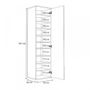 Ντουλάπα ρούχων - παπουτσοθήκη Visla Megapap μονόφυλλη με καθρέπτη χρώμα καρυδί 45x36x187εκ.