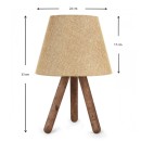Φωτιστικό επιτραπέζιο Lander Megapap E27 ύφασμα Pvc - ξύλο χρώμα μπεζ - καφέ 22x17x33εκ.