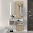 Έπιπλο εισόδου Naro Megapap χρώμα λευκό - sepet oak 90x35x204,2εκ.