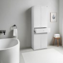 Ντουλάπα ρούχων Diamond Megapap δίφυλλη χρώμα λευκό gloss 60x38x187εκ.