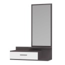 Έπιπλο εισόδου - τουαλέτα Joy Megapap με καθρέπτη χρώμα ανθρακί - λευκό 80x35x116εκ.