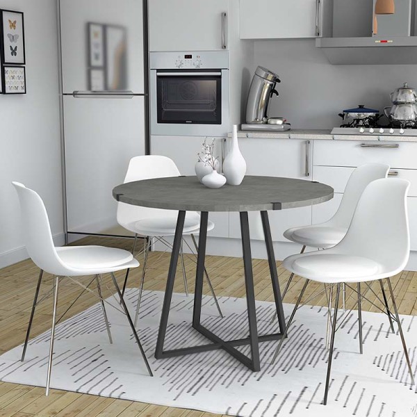 Τραπέζι Rubes Megapap χρώμα γκρι σκυροδέματος 100x100x78εκ.