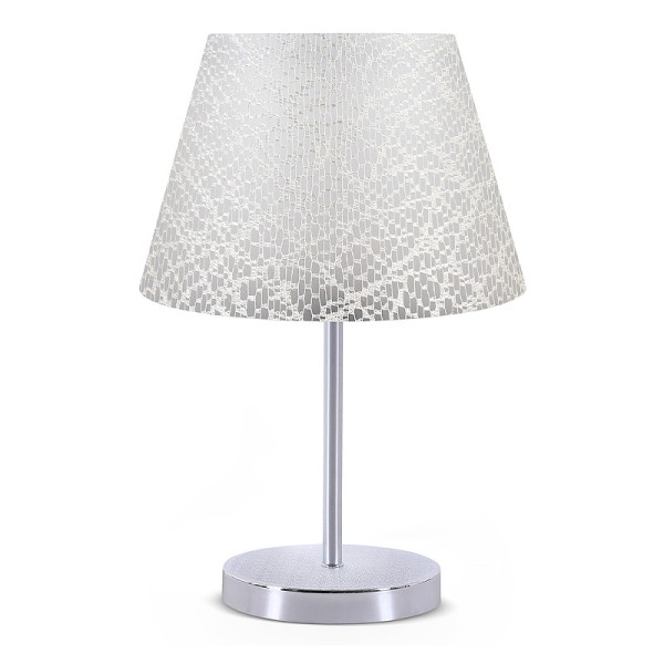 Φωτιστικό επιτραπέζιο Jules Megapap ύφασμα Pvc χρώμα λευκό/ασημί 22x17x37εκ.