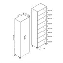 Ντουλάπα - Παπουτσοθήκη Lilly Megapap χρώμα ανθρακί 49x32x178εκ.