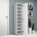 Ντουλάπα ρούχων - παπουτσοθήκη Visla Megapap μονόφυλλη με καθρέπτη χρώμα λευκό 45x36x187εκ.