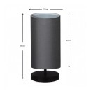 Φωτιστικό επιτραπέζιο Winkler Megapap ύφασμα/ξύλο/μέταλλο χρώμα ανθρακί/μαύρο 15x24x30εκ.