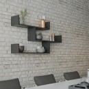 Ραφιέρα τοίχου Tibet Megapap χρώμα ανθρακί 119x22x66εκ.