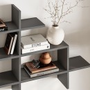 Ραφιέρα τοίχου Halic Megapap χρώμα ανθρακί 150x22x82εκ.