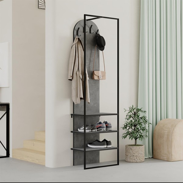 Έπιπλο εισόδου Archy Megapap χρώμα γκρι ρετρό 53x31,7x180εκ.