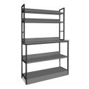 Έπιπλο κουζίνας Foyer Megapap χρώμα μαύρο - ανθρακί 101x36x160,7εκ.