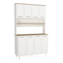 Έπιπλο κουζίνας Potter 4 Megapap χρώμα λευκό - rota oak 120x40x196,1εκ.