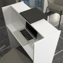 Γραφείο υποδοχής - reception Hola Megapap χρώμα λευκό - ανθρακί 93,6x45,2x110,3εκ.