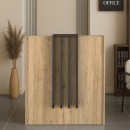 Γραφείο υποδοχής - reception Hola Megapap χρώμα sepet oak - ανθρακί 93,6x45,2x110,3εκ.