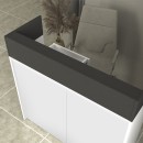 Γραφείο υποδοχής - reception Wilko Megapap με LED χρώμα λευκό - ανθρακί 113,6x42x110εκ.