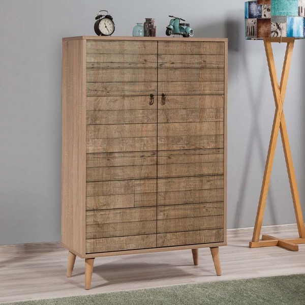 Παπουτσοθήκη - Ντουλάπι Soho Megapap χρώμα sonoma 80x36x127εκ.