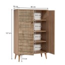 Παπουτσοθήκη - Ντουλάπι Soho Megapap χρώμα sonoma 80x36x127εκ.