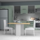 Τραπέζι Pepe Megapap επεκτεινόμενο χρώμα λευκό - φυσικό οξιάς 28(56+56)x77x75εκ.