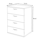 Συρταριέρα Velika Megapap χρώμα φυσικό οξιάς 73x44x96εκ.