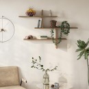 Ραφιέρα τοίχου Leo Megapap χρώμα ανοιχτό καρυδί 123x22x80εκ.