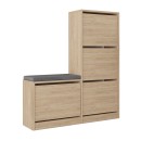 Παπουτσοθήκη Dude Megapap χρώμα sapphire oak 104,8x26x118,5εκ.