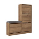 Παπουτσοθήκη Dude Megapap χρώμα ανοιχτό καρυδί 104,8x26x118,5εκ.