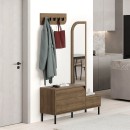 Έπιπλο εισόδου Mila Megapap με κρεμάστρα χρώμα ανοιχτό καρυδί 120x37x171,6εκ.