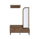 Έπιπλο εισόδου Mila Megapap με κρεμάστρα χρώμα ανοιχτό καρυδί 120x37x171,6εκ.