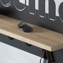 Κρεμάστρα τοίχου Welcome Megapap χρώμα μαύρο - sapphire oak 86x15,2x29εκ.