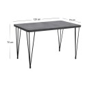 Τραπέζι Roger Megapap Mdf - μεταλλικό χρώμα σκούρο γκρι σκυροδέματος 120x70x75εκ.