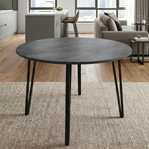 Τραπέζι Zeno Megapap χρώμα σκούρο γκρι σκυροδέματος Ø110x73,5εκ.