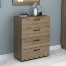 Συρταριέρα Velika Megapap χρώμα καρυδί 73x44x96εκ.