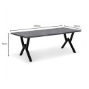 Τραπέζι Walter Megapap Mdf - μεταλλικό χρώμα σκούρο γκρι σκυροδέματος 200x100x75εκ.